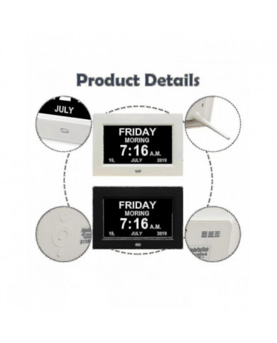 Digital Dementia Clock Calendar Clock Day Date Clock Grand Display Grand Clear Unabbreviated Time And Date