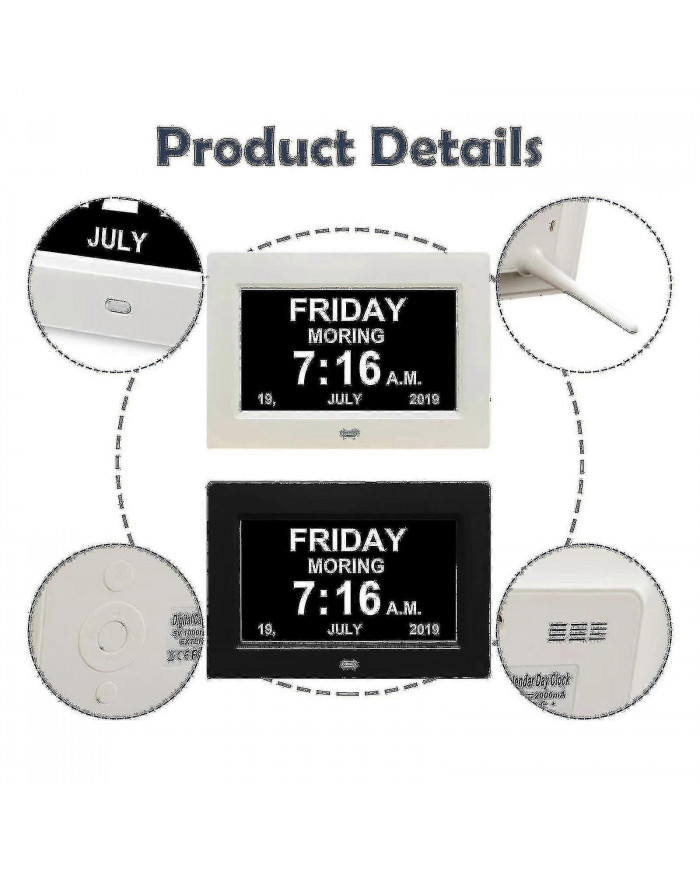 Digital Dementia Clock Calendar Clock Day Date Clock Grand Display Grand Clear Unabbreviated Time And Date