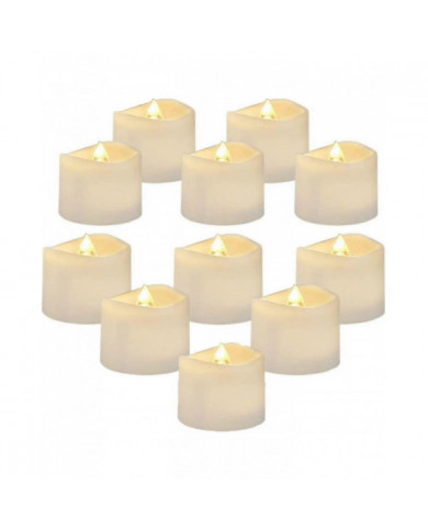 12 Pack de bougies de lumière de thé LED avec minuterie Bougies scintillantes électriques Sans flamme Automatique [...]