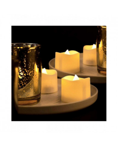 12 Pack de bougies de lumière de thé LED avec minuterie Bougies scintillantes électriques Sans flamme Automatique [...]