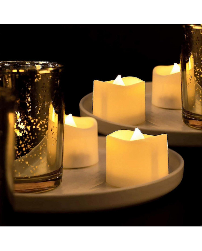 12 Pack de bougies de lumière de thé LED avec minuterie Bougies scintillantes électriques Sans flamme Automatique [...]