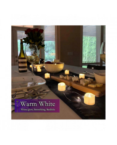 12 Pack de bougies de lumière de thé LED avec minuterie Bougies scintillantes électriques Sans flamme Automatique [...]