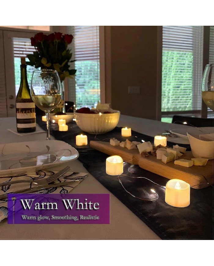 12 Pack de bougies de lumière de thé LED avec minuterie Bougies scintillantes électriques Sans flamme Automatique [...]