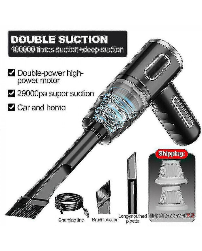 29000pa Aspirateur de voiture puissant humide / sec Sans fil forte aspiration Handheld Yaying Shop