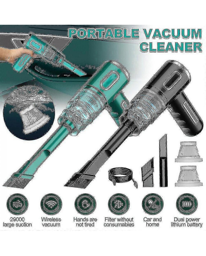 29000pa Aspirateur de voiture puissant humide / sec Sans fil forte aspiration Handheld Yaying Shop