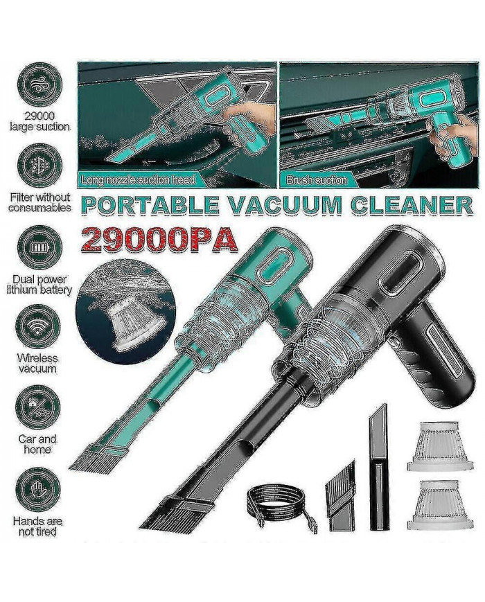 29000pa Aspirateur de voiture puissant humide / sec Sans fil forte aspiration Handheld Yaying Shop