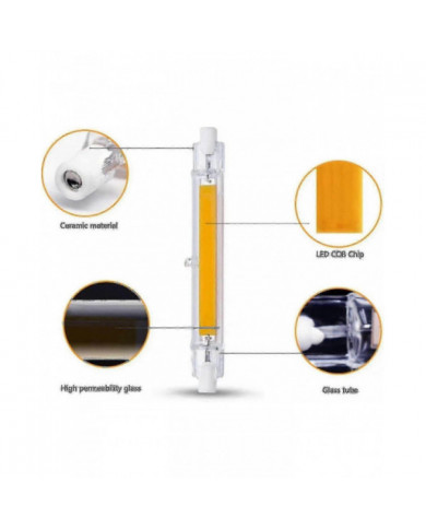 R7s Ampoule LED 118mm 30w Dimmable, Blanc chaud 3000k 3000lm, Linéaire Remplacer J118 300w Lampe halogéne, 360 [...]