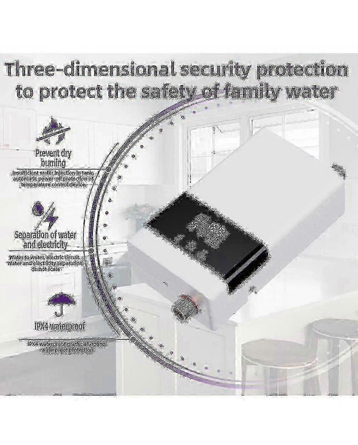 2024 Chauffe-eau instantané 3000W Chauffe-eau électrique sans réservoir mural avec affichage LED de la température