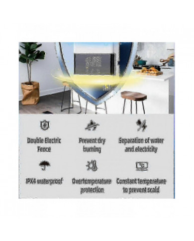 2024 Chauffe-eau instantané 3000W Chauffe-eau électrique sans réservoir mural avec affichage LED de la température