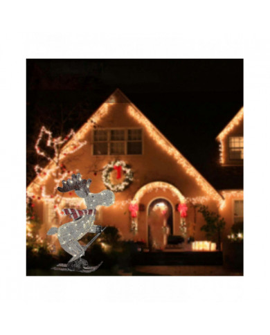 Figure de Noël en plein air a mené l’ornement de décoration de jardin d’orignal de ski 30cm