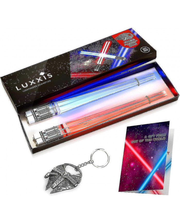 Baguettes de sabre laser s’allument baguettes lumineuses pour Star Wars cadeaux ensemble thème fête plaisir [2 paires