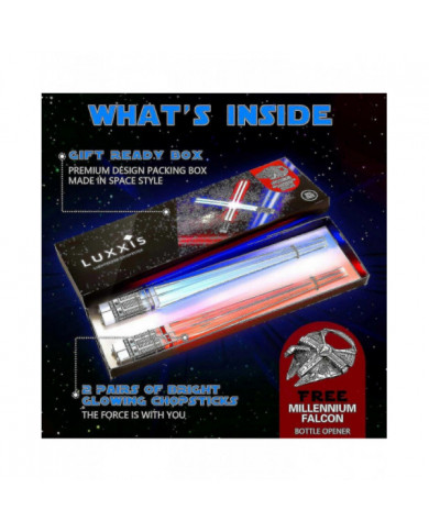 Baguettes de sabre laser s’allument baguettes lumineuses pour Star Wars cadeaux ensemble thème fête plaisir [2 paires