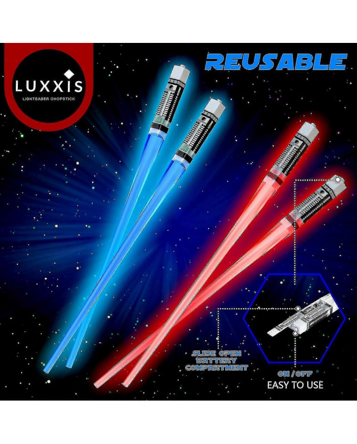 Baguettes de sabre laser s’allument baguettes lumineuses pour Star Wars cadeaux ensemble thème fête plaisir [2 paires