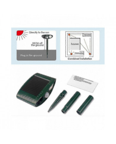 Répulsif à ultrasons pour cerfs - Pack de 2 - Alimenté à l’énergie solaire - Débarrassez-vous des cerfs en 48 heures