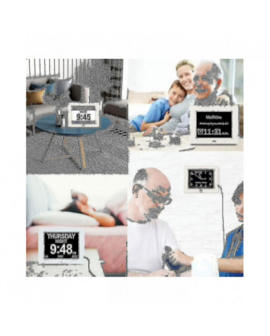 Horloge de démence Horloge Alzheimer Grande horloge de calendrier numérique pour les personnes âgées, horloge avec [...]