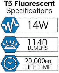 T5 Haute Efficacité 840 Blanc Froid Fluorescent 549mm Tube 4000k HE (FH1840)