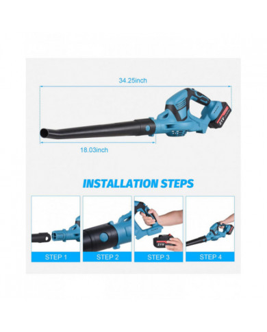 Souffleur de feuilles sans fil 21V Souffleur de feuilles alimenté par batterie pour l’entretien de la pelouse avec [...]