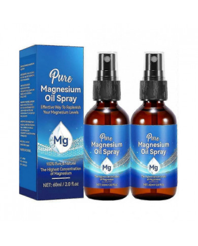 2pcs spray d’huile de magnésium, spray d’huile de magnésium pur, spray d’huile de magnésium naturel 100% pur