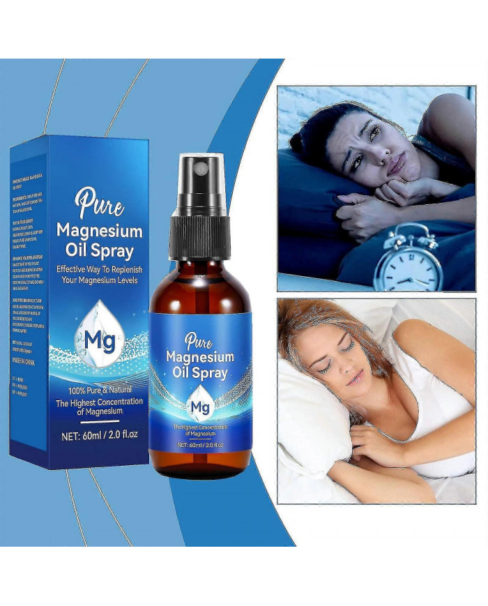 2pcs spray d’huile de magnésium, spray d’huile de magnésium pur, spray d’huile de magnésium naturel 100% pur