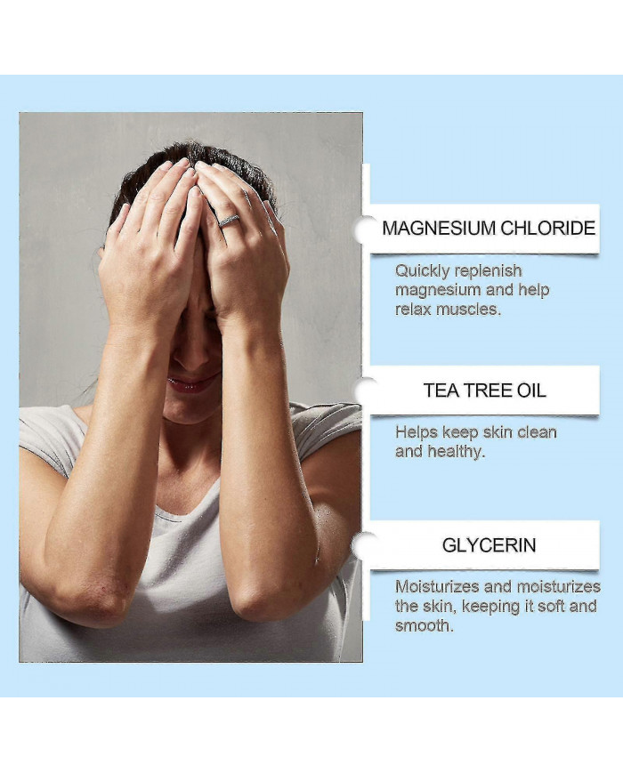 2pcs spray d’huile de magnésium, spray d’huile de magnésium pur, spray d’huile de magnésium naturel 100% pur