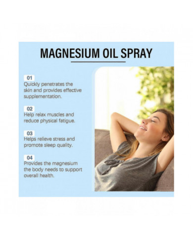 2pcs spray d’huile de magnésium, spray d’huile de magnésium pur, spray d’huile de magnésium naturel 100% pur