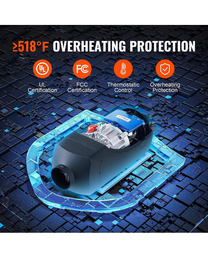 Bluetooth App Control Diesel Air Heater, 12V 8KW Diesel Heater Télécommande LCD RV Remorque Camper Van Bateau Et À [...]