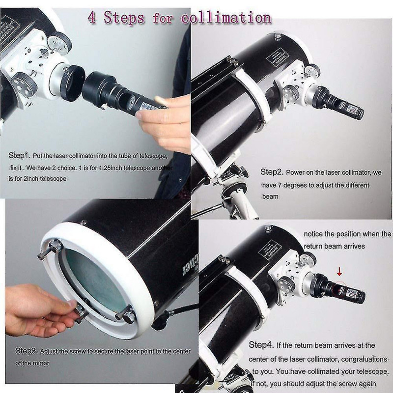 Telescope Laser Collimator 1.25inch, Bysameyee Calibrator With 2 Adapter For Newtonian Reflector Telescope Collimation