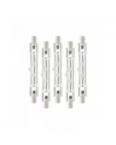 5 Pack R7s 118mm 300w 230v, r7s Ampoule linéaire halogène, lampe halogène dimmable pour la construction Wo