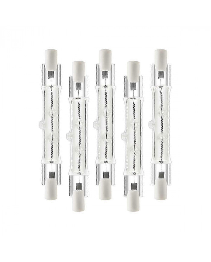 5 Pack R7s 118mm 300w 230v, r7s Ampoule linéaire halogène, lampe halogène dimmable pour la construction Wo