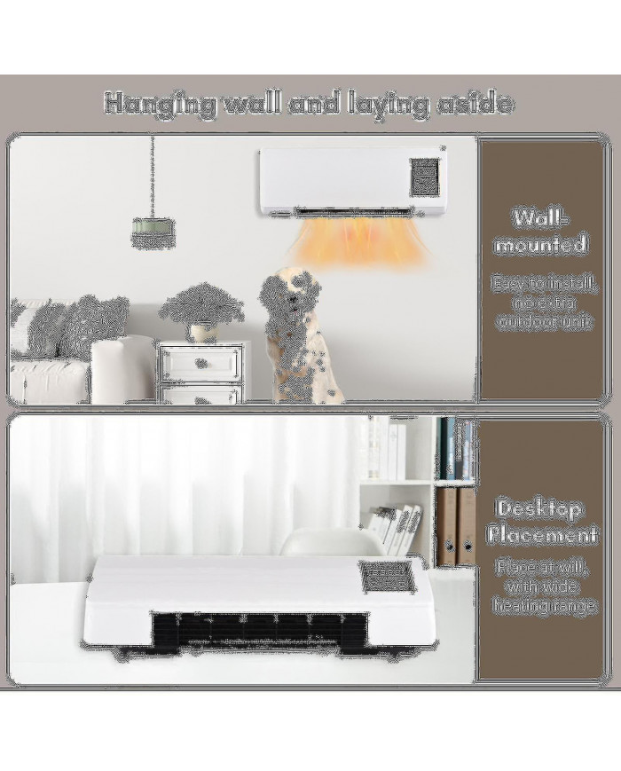 Chauffage portable et climatiseur Combo Bureau mural 2en1 Radiateur électrique Climatiseur pour le chauffage et la [...]