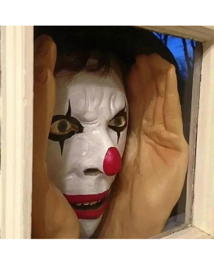 Scary Peeper Freak Halloween Décoration Clown Autocollants de fenêtre d’intérieur et d’extérieur