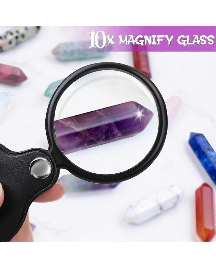 Calendrier de l’Avent 2024 Cadeaux 24 jours Cristaux Pierres Kit avec cristal Collier Porte Loupe Sac de rangement