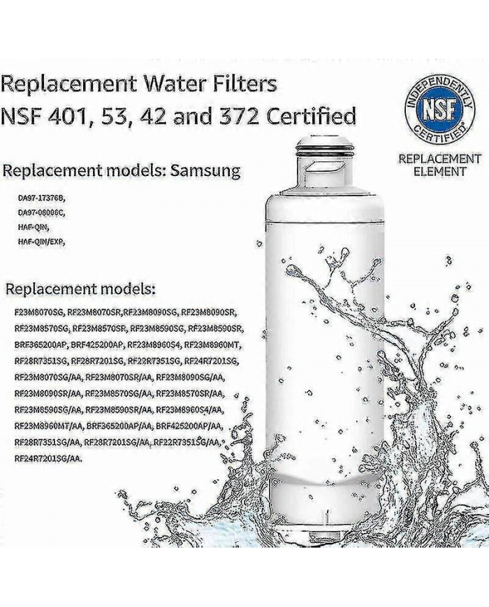 3 Pack Filtre à eau de réfrigérateur pour Samsung Da97-17376b Haf-qin Da97-08006c Qualité