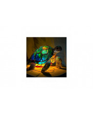 2024 Lampe de Table Animal Chaud Vitrail Vitrail Veilleuse Rétro Lampes De Bureau Cadeau De Noël