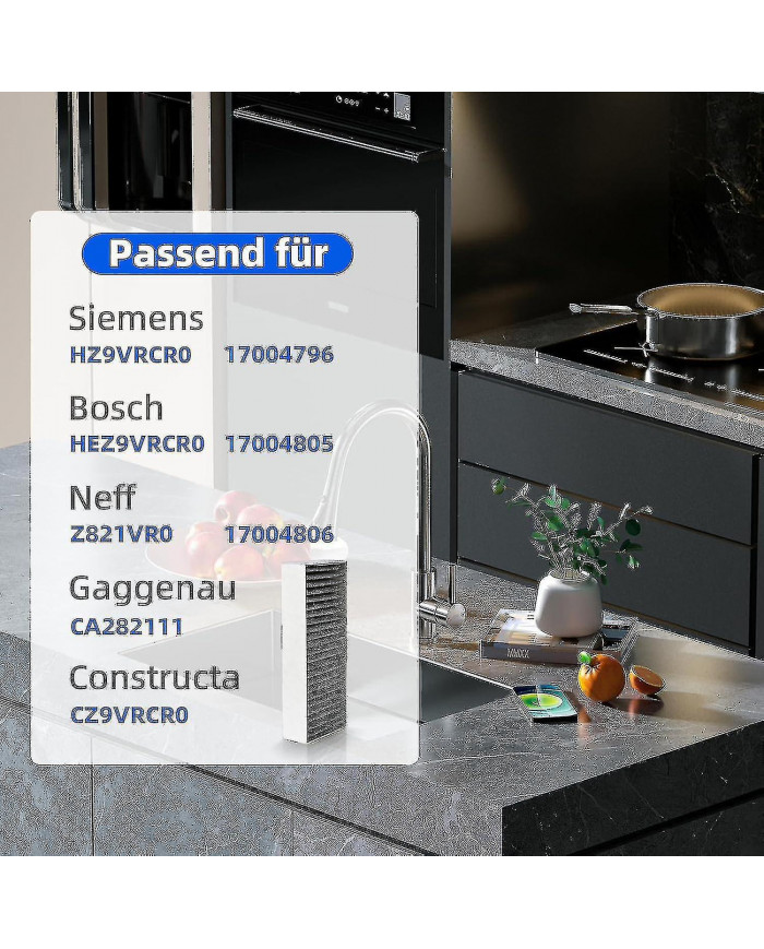 4pcs filtres à charbon actif pour hotte aspirante Siemens Hz9vrcr0 17004796 / Bosch Hez9vrcr0 17004805 / Neff [...]