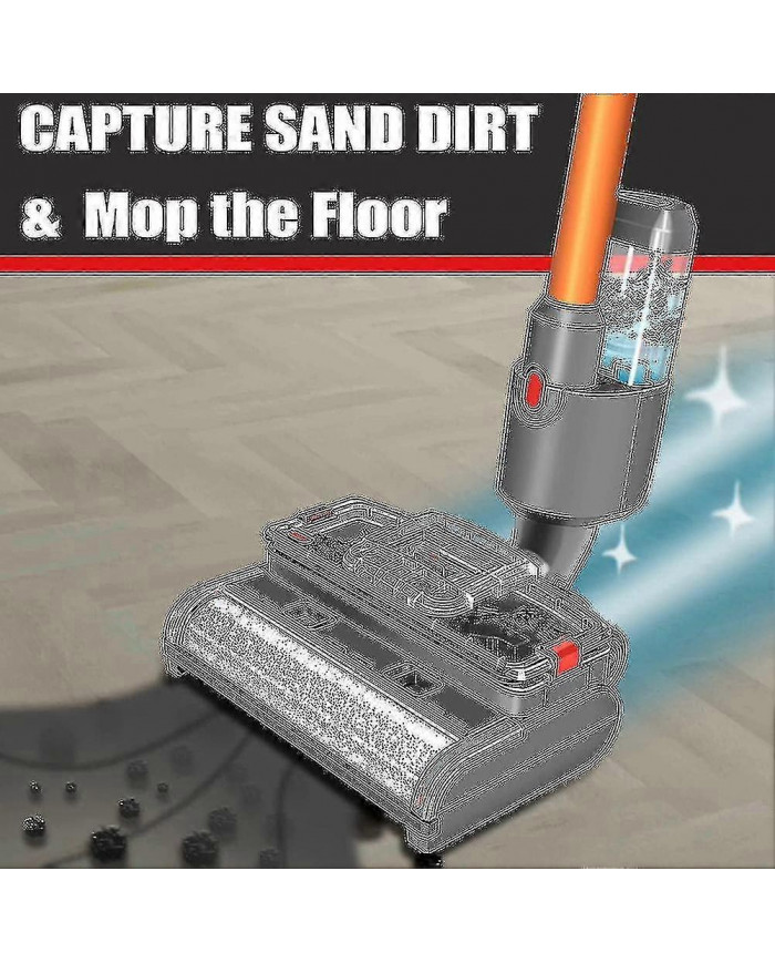 Compatible V15 V11 V10 V8 V7 Brosse à balai électrique humide et sèche avec fonction de nettoyage et de nettoyage