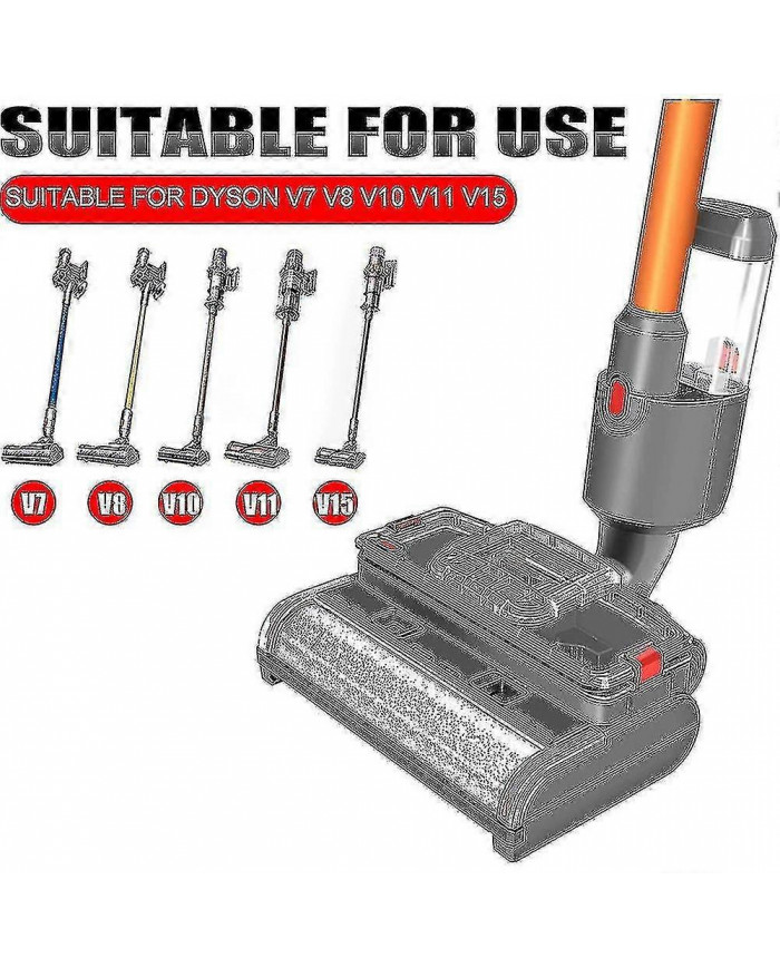 Compatible V15 V11 V10 V8 V7 Brosse à balai électrique humide et sèche avec fonction de nettoyage et de nettoyage