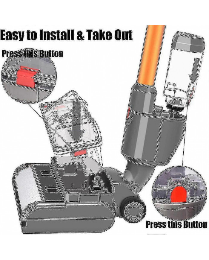 Compatible V15 V11 V10 V8 V7 Brosse à balai électrique humide et sèche avec fonction de nettoyage et de nettoyage