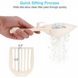 2pcs Litter Scoop, Plastic Litter Scoop With Pp Material, Durable Litter Sieve Scoop - Designed For Easy Sifting Niuniu
