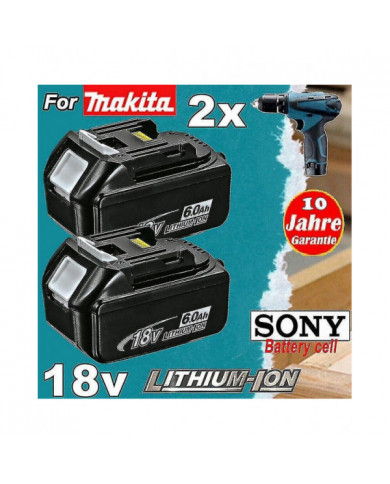 2pcs remplacement pour Makita batterie 18v compatible avec la batterie Makita 18v