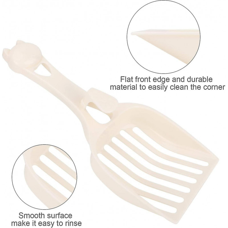2pcs Litter Scoop, Plastic Litter Scoop With Pp Material, Durable Litter Sieve Scoop - Designed For Easy Sifting Niuniu
