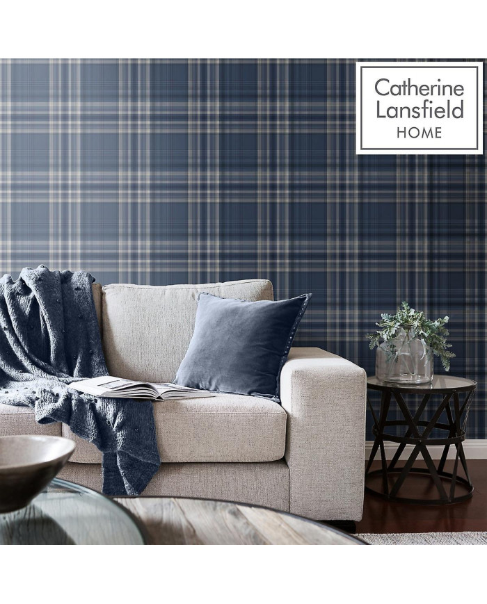 Catherine Lansfield Kelso Papier peint à carreaux Muriva
