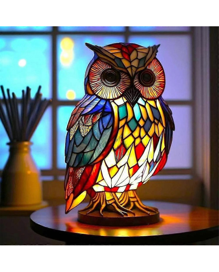 Animal Table lampe vitrail teinté veilleuse rétro lampes de bureau Home Decor