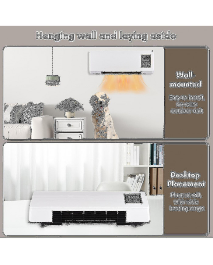 Chauffage portable et climatiseur Combo Bureau mural 2en1 Radiateur électrique Climatiseur pour le chauffage et la [...]