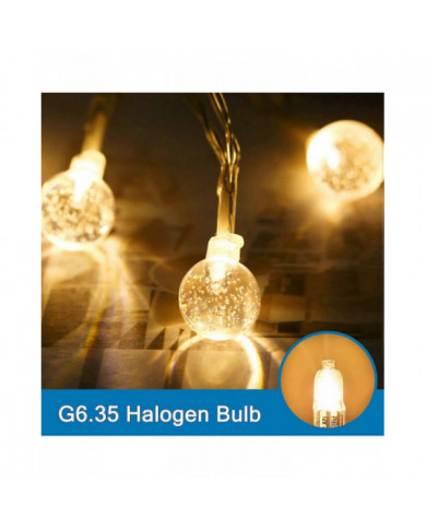 10pcs G6.35 Ampoules halogènes 2 broches 12v 35w, blanc chaud 2700k, pour lustres, lumières de piste, lumières de [...]