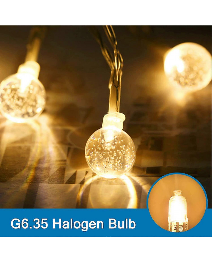 10pcs G6.35 Ampoules halogènes 2 broches 12v 35w, blanc chaud 2700k, pour lustres, lumières de piste, lumières de [...]