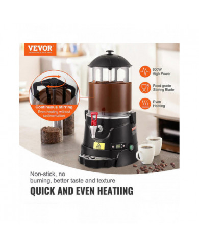 Distributeur de chocolat chaud, 10 L, plage de température réglable 30-90, réservoir ABS de haute qualité avec [...]