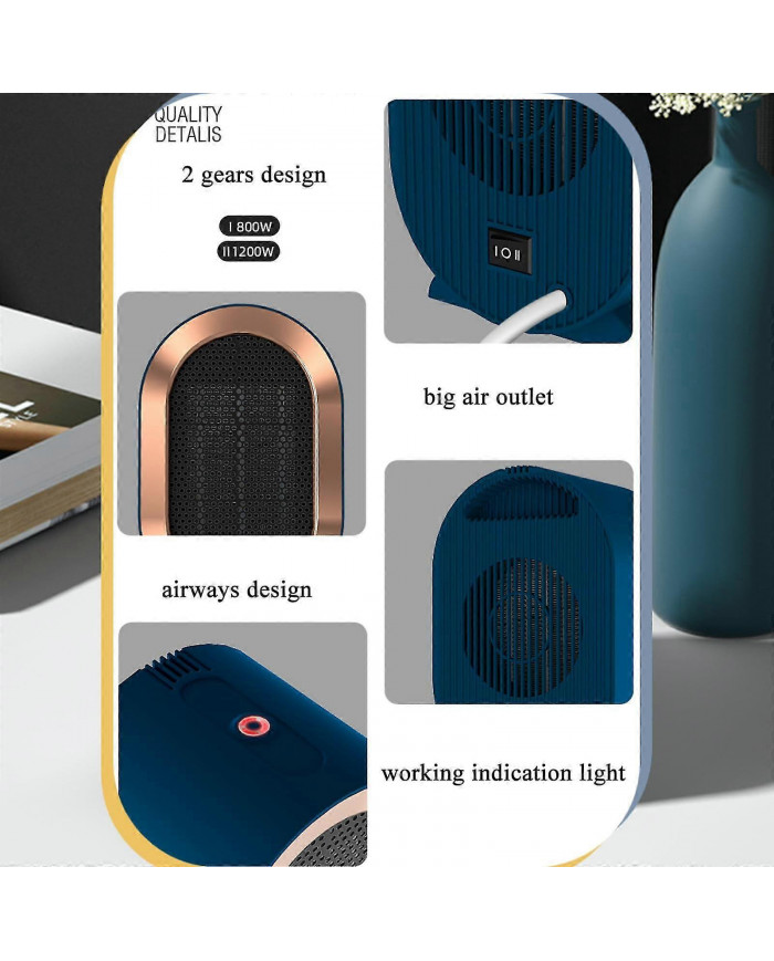 Chauffage à piles pour camping, chauffage d’appoint pour bureau, 3 réglages de chaleur, option de ventilateur [...]