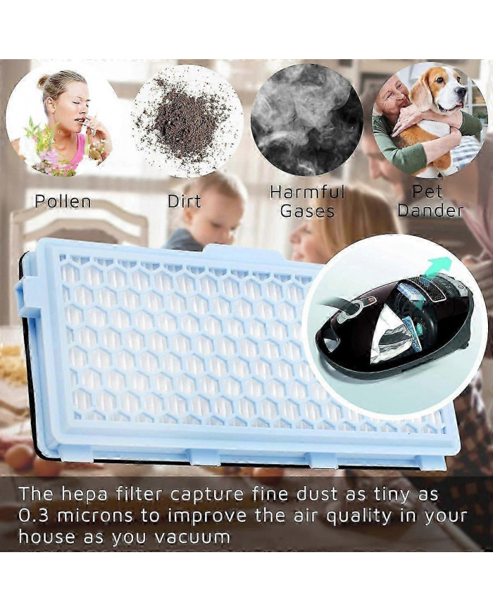 2 Filters - Replaceable Vacuum Cleaner Filters for HEPA Filter Sets Miele Classic C1 Complete / C2 / C3