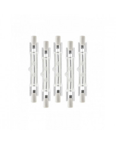 5 Pack R7s 118mm 300w 230v, r7s Ampoule linéaire halogène, lampe halogène dimmable pour la construction Wo